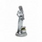 Statua Statuina Statuetta Miniatura in Argento Damina con tesoro   cm 7 x 7 x H.17